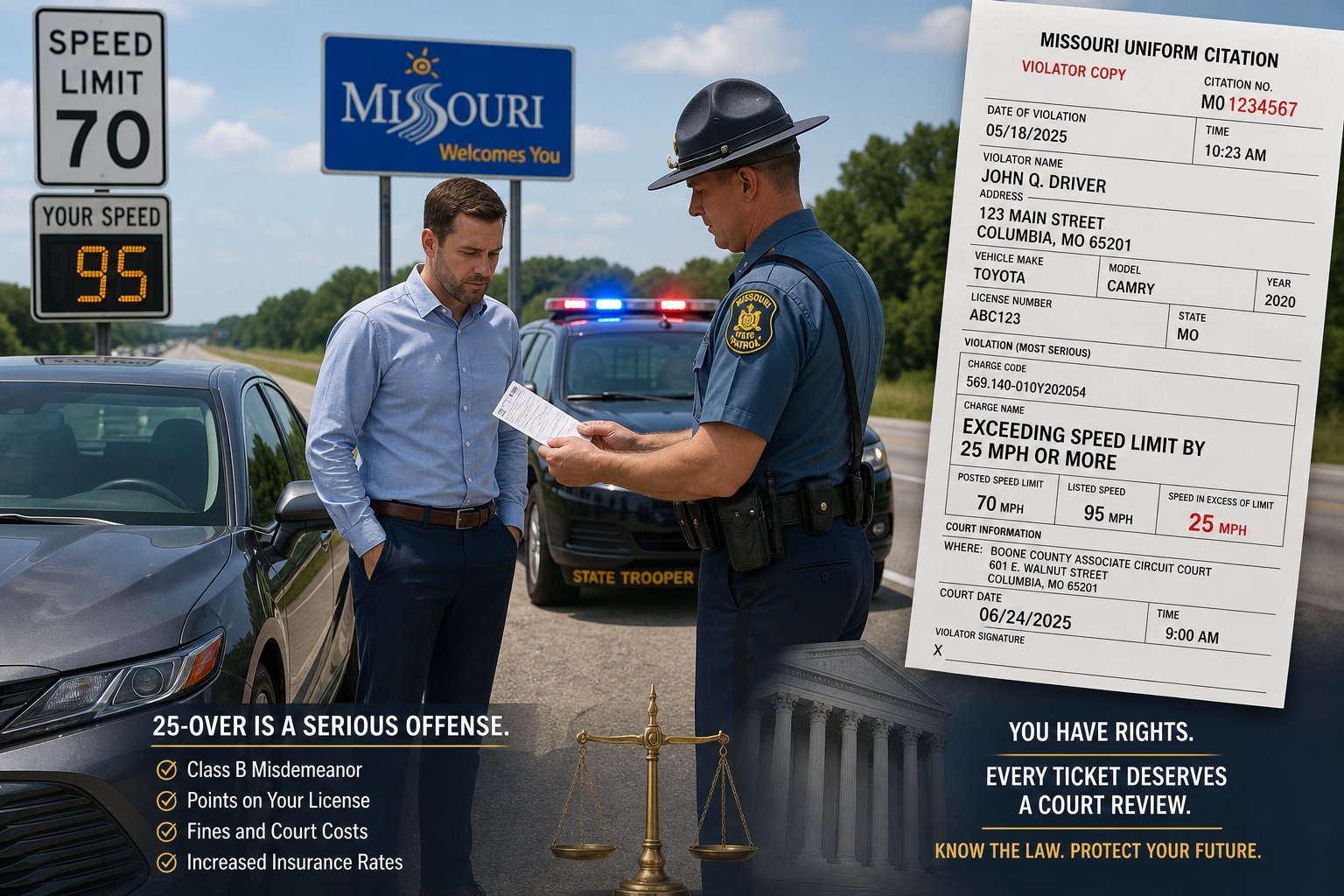 25+ Over Speeding Ticket in Missouri: What to Know 1 Missouri driver record and traffic citation documents