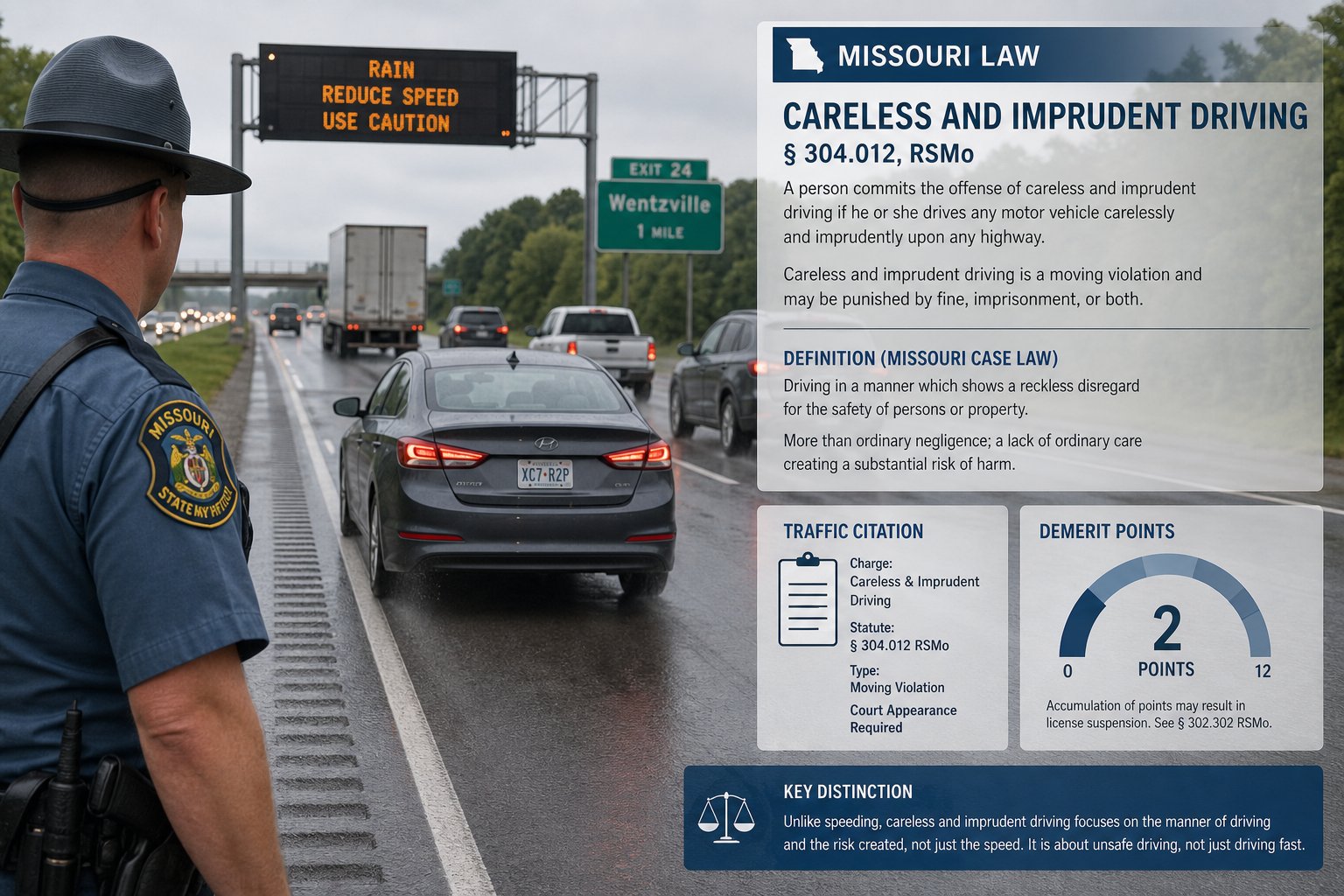 Careless and Imprudent Driving in Missouri: What It Is and What It Means 1 Missouri driver record and traffic citation documents