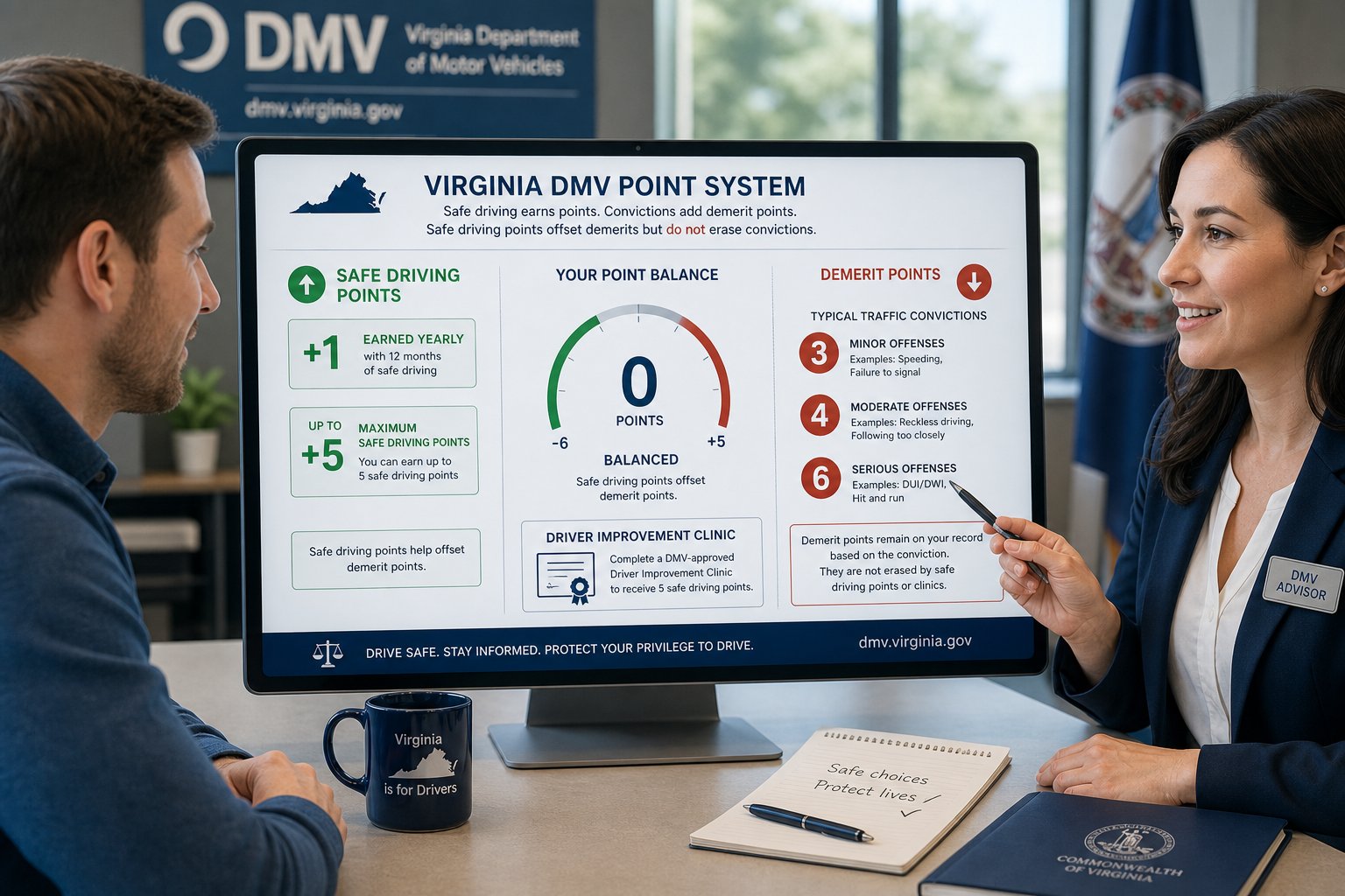 How to Earn Safe Driving Points in Virginia (And Why the DIC Gives You 5) 1 How to Earn Safe Driving Points in Virginia (And Why the DIC Gives You 5) visual summary.