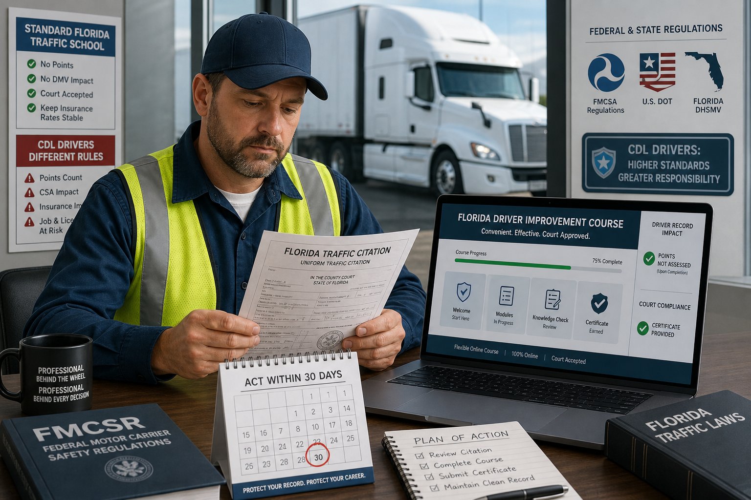 Florida CDL Holders and Traffic School: Why the Election Process Doesn't Apply 1 Florida CDL Holders and Traffic School: Why the Election Process Doesn't Apply