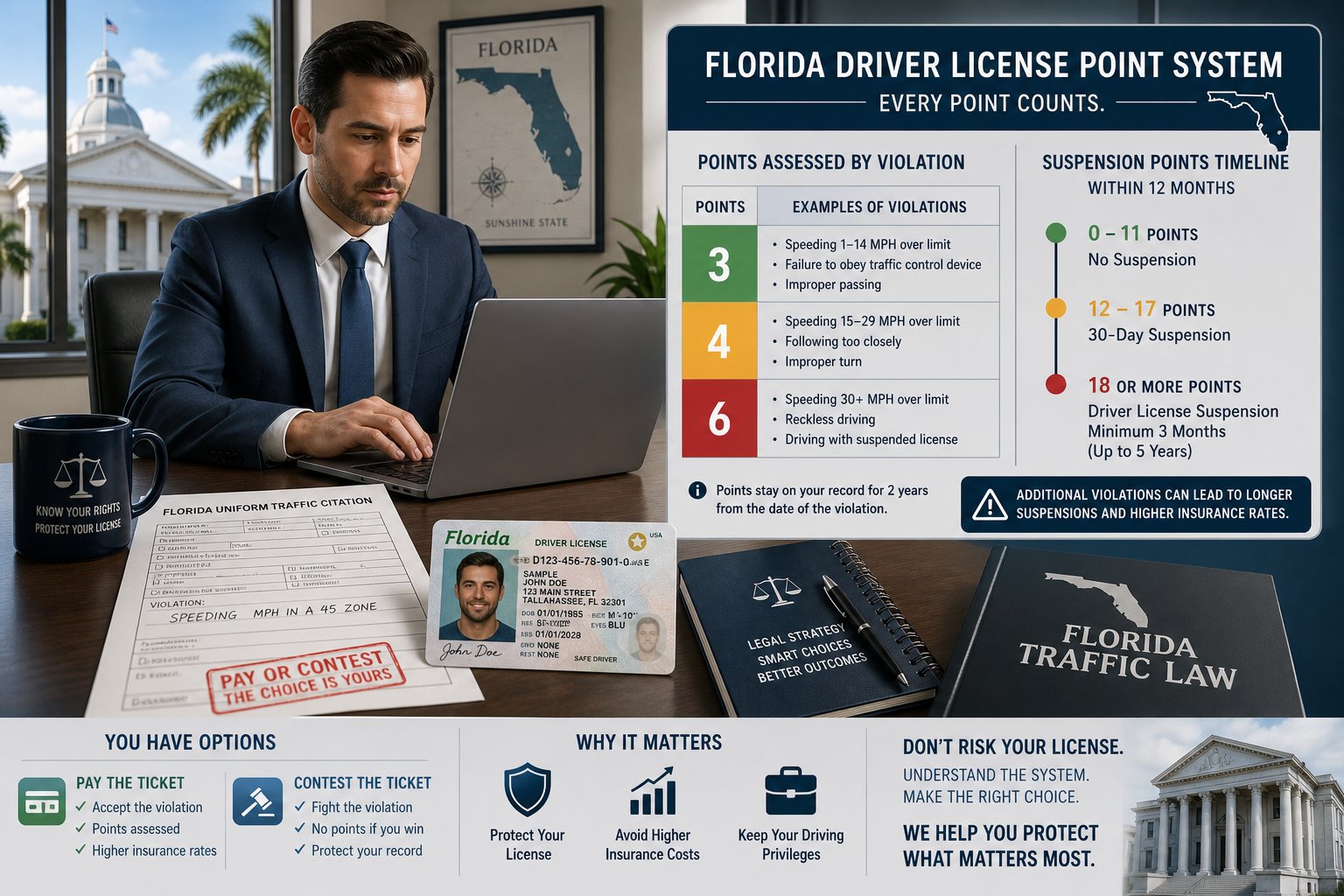 Florida Traffic Violation Points Chart: How Many Points for Each Offense 1 Florida Traffic Violation Points Chart: How Many Points for Each Offense