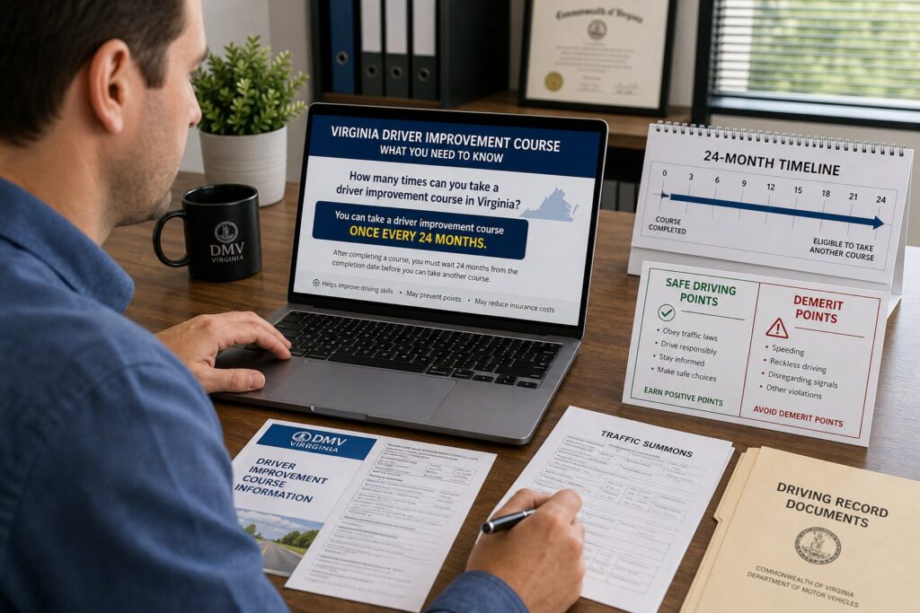 Blog Articles 9 How Often Can You Take a Virginia Driver Improvement Course?