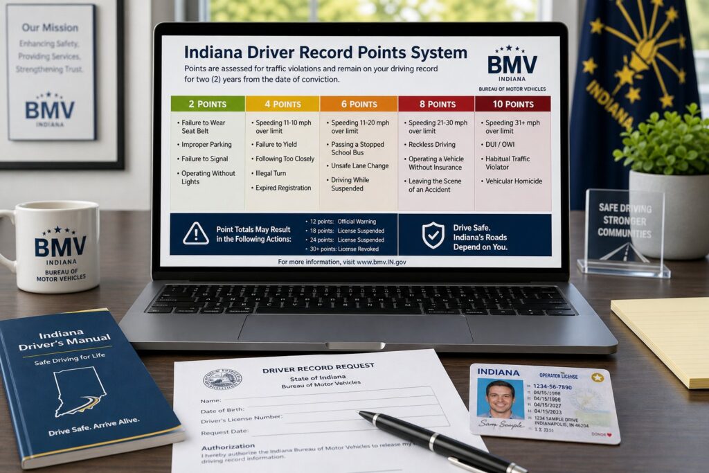 Blog Articles 2 Indiana BMV Demerit Points Chart: How Many Points for Each Violation