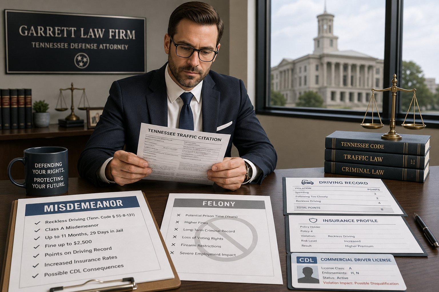 Is Reckless Driving a Felony in Tennessee? What to Know 1 Tennessee speeding ticket and traffic court paperwork