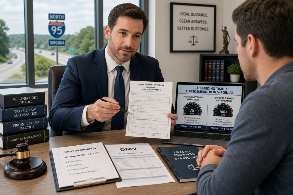 Blog Articles 6 Is a Virginia Speeding Ticket a Misdemeanor or Just a Traffic Infraction?