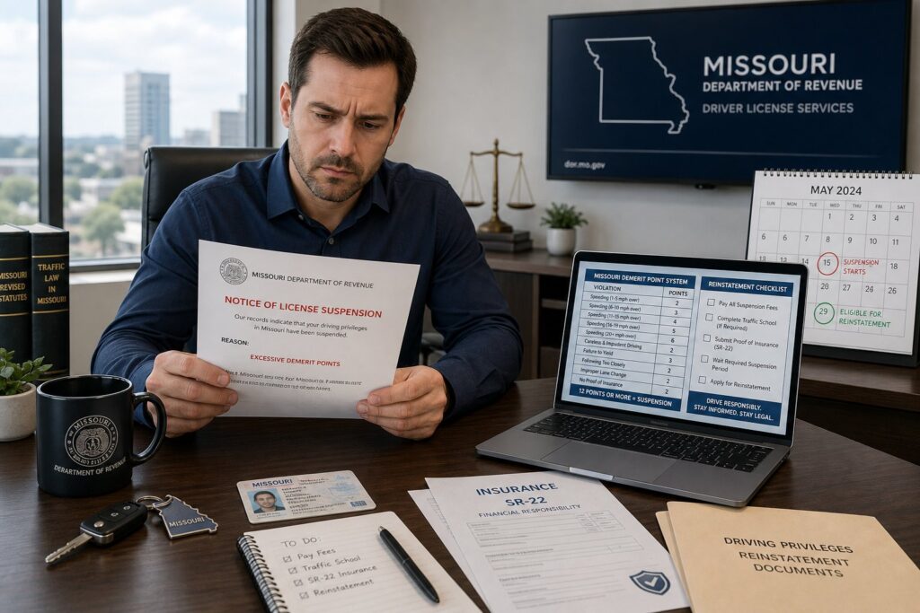 Blog Articles 3 Missouri License Suspension for Points: What Happens and How to Reinstate