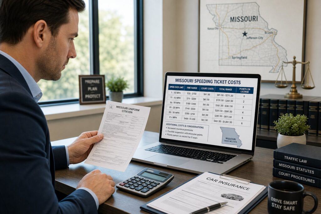 Blog Articles 1 Missouri Speeding Ticket: Costs, Points, and What to Know