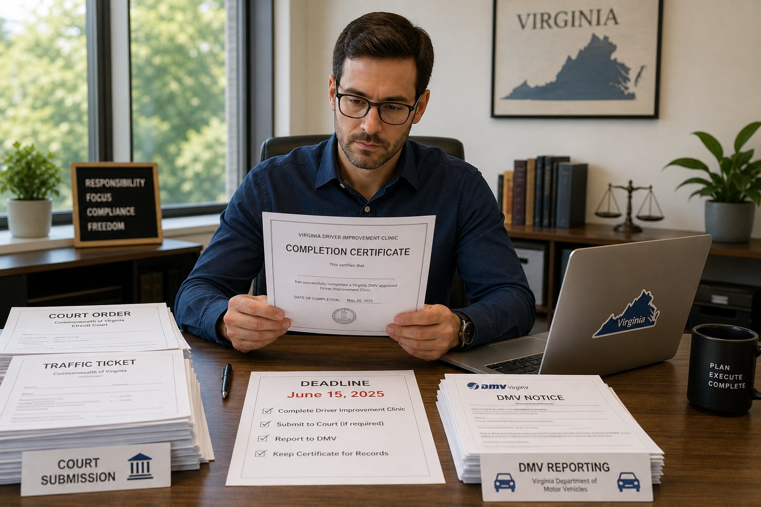How to Submit Your Virginia Driver Improvement Certificate to the Court or DMV 1 How to Submit Your Virginia Driver Improvement Certificate to the Court or DMV
