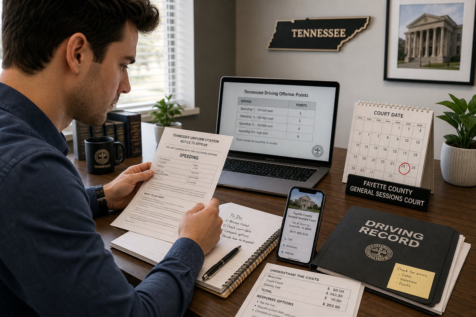 Tennessee First-Time Speeding Ticket: What to Expect 1 Tennessee speeding ticket and traffic court paperwork