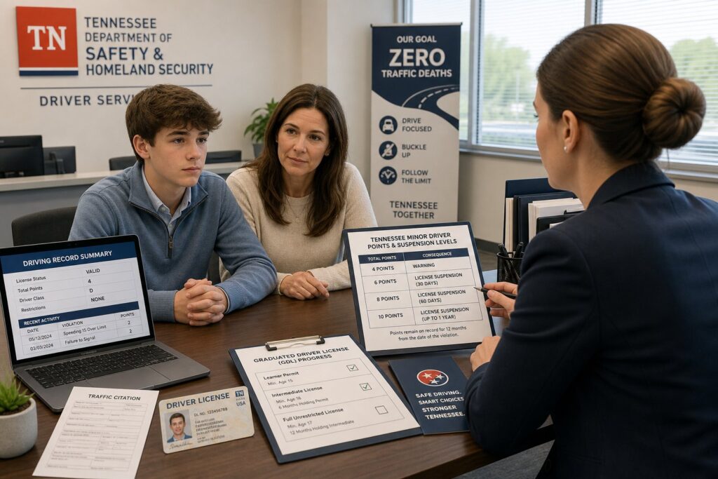 Blog Articles 7 Tennessee Minor Driver License Points: Stricter Rules for Under-18 Drivers