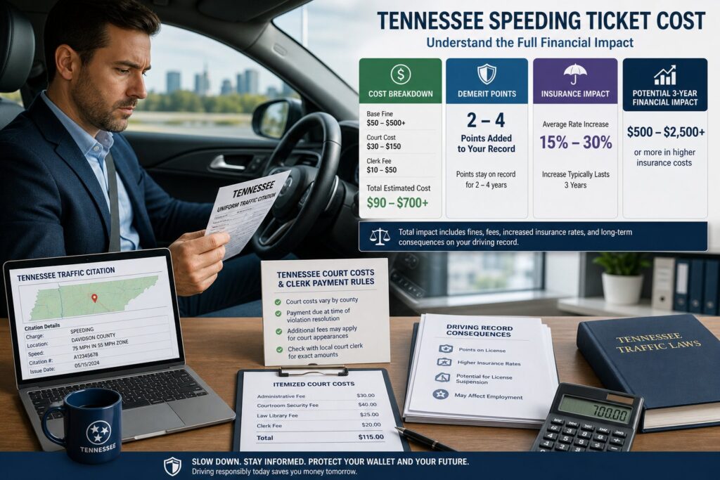 Blog Articles 2 Tennessee Speeding Ticket Fines: What Affects the Cost?