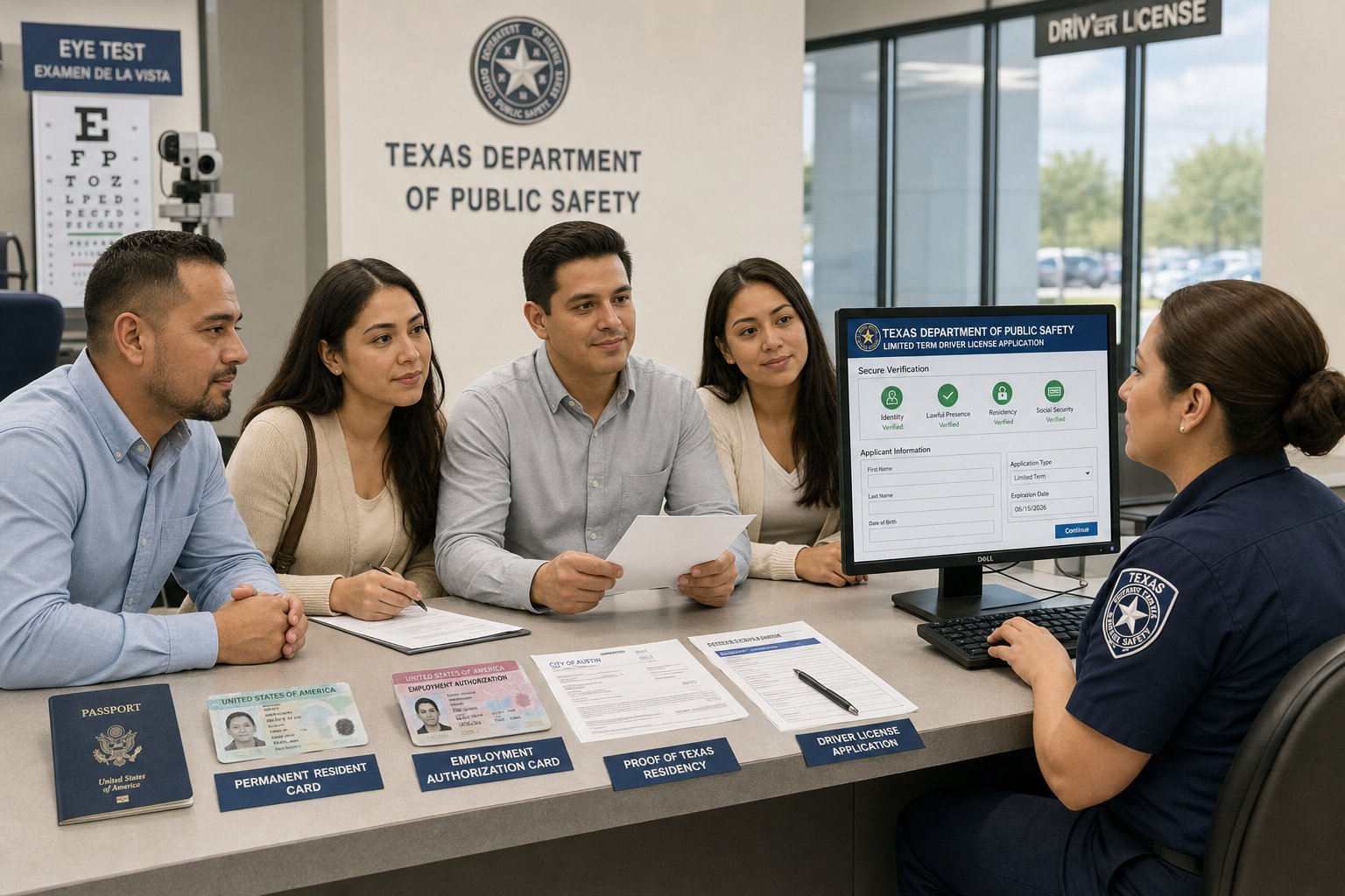 Texas Driver's License for Immigrants and Non-Citizens: What You Need to Know 1 Immigrants applying for a Texas driver’s license at a DPS office.