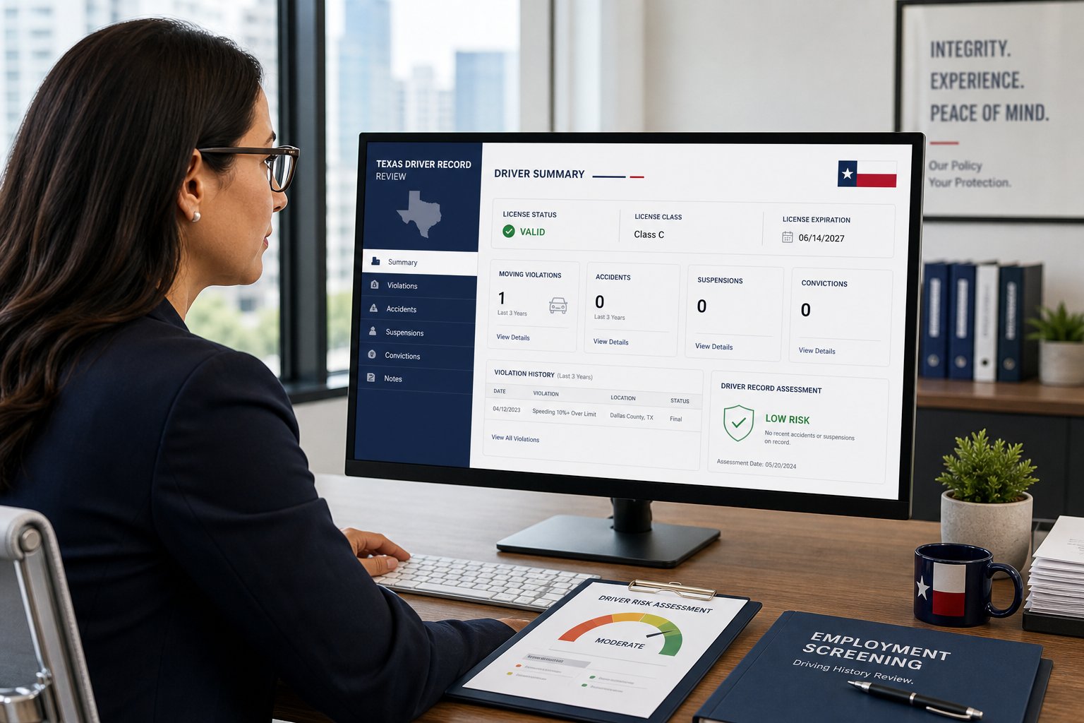 Texas Driving Record Background Check: What Employers and Insurers See 1 Texas driver reviewing a TDLR driver safety course and citation