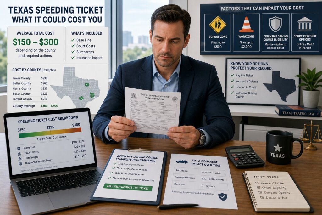 Blog Articles 4 Texas driver reviewing a TDLR driver safety course and citation