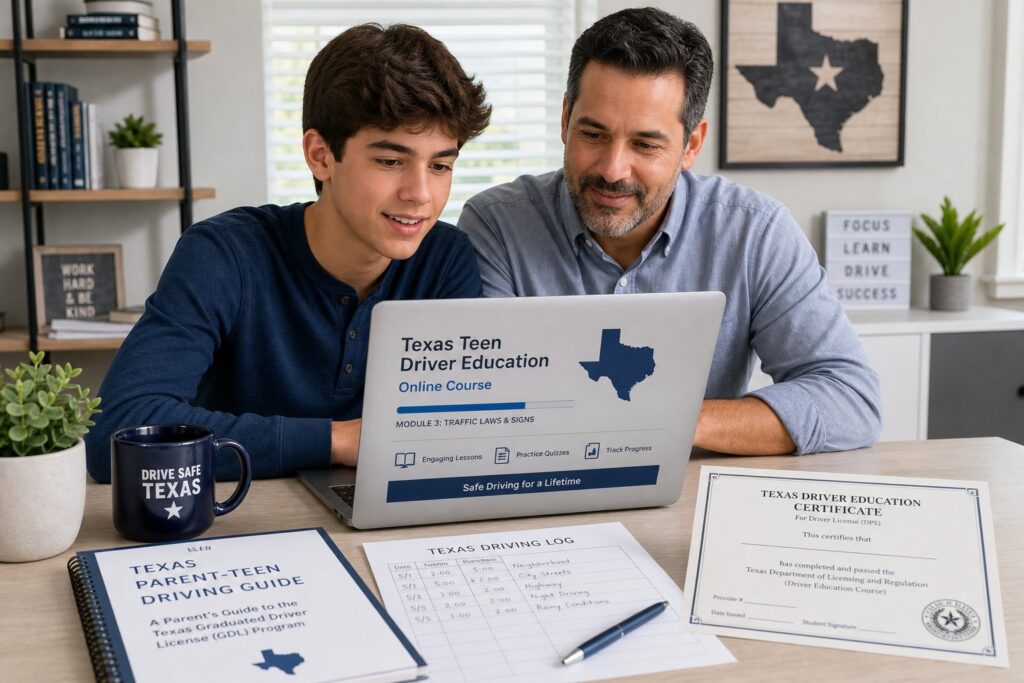 Blog Articles 6 Texas teen comparing parent-taught and driving school driver education options.