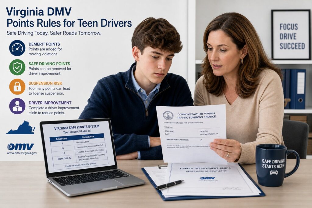 Blog Articles 9 Virginia DMV Points for Teen Drivers: Lower Thresholds and Different Rules