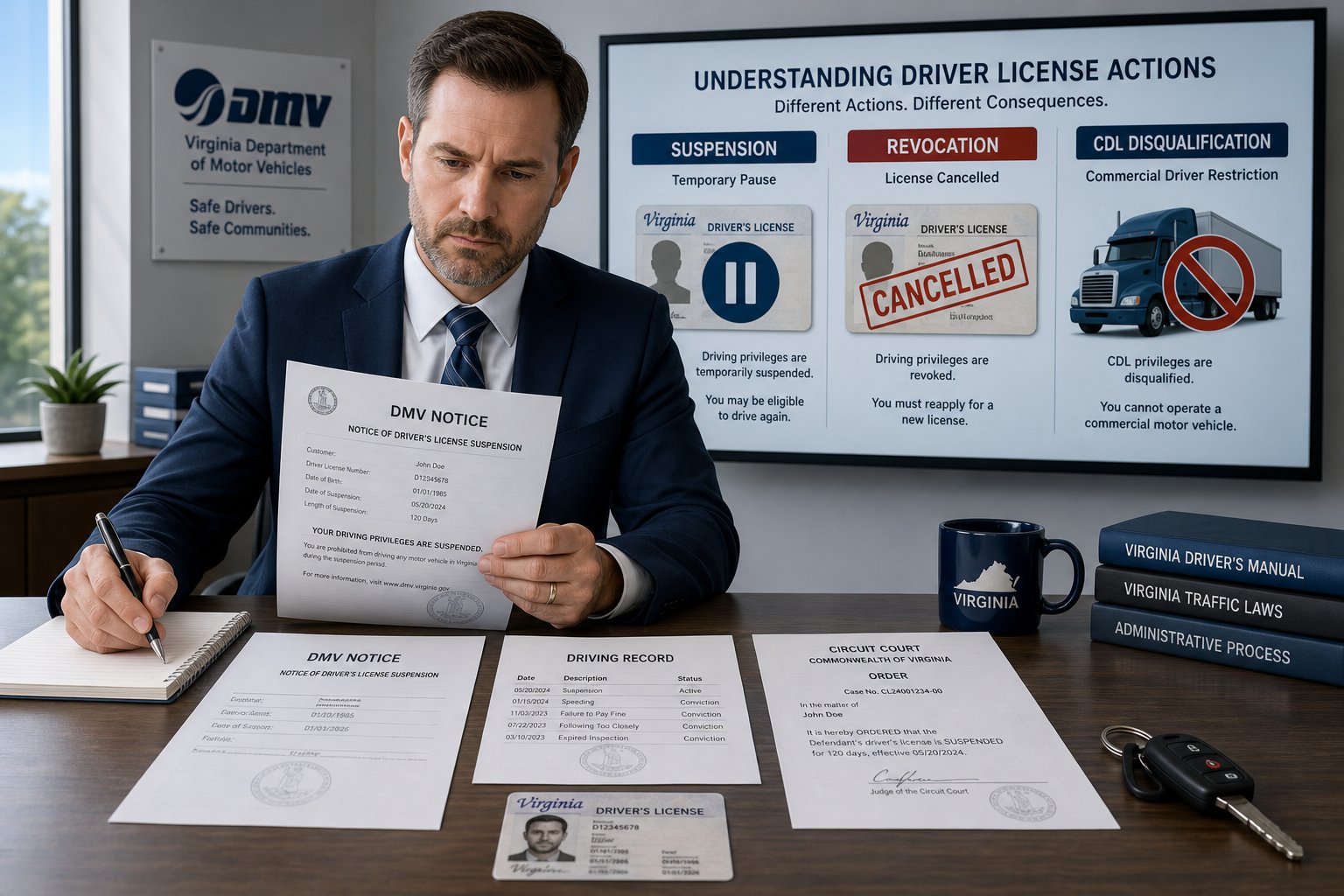 Virginia License Suspension for Points: What Happens and How to Reinstate 1 Virginia License Suspension for Points: What Happens and How to Reinstate visual summary.