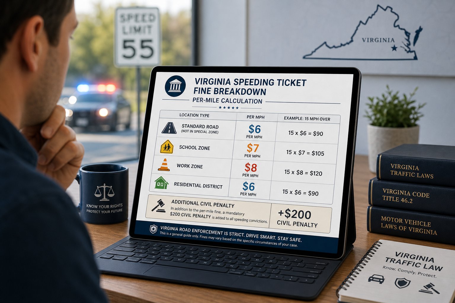 Virginia Speeding Ticket Fines: What Affects the Cost? 1 Virginia Speeding Ticket Fines: What Affects the Cost?