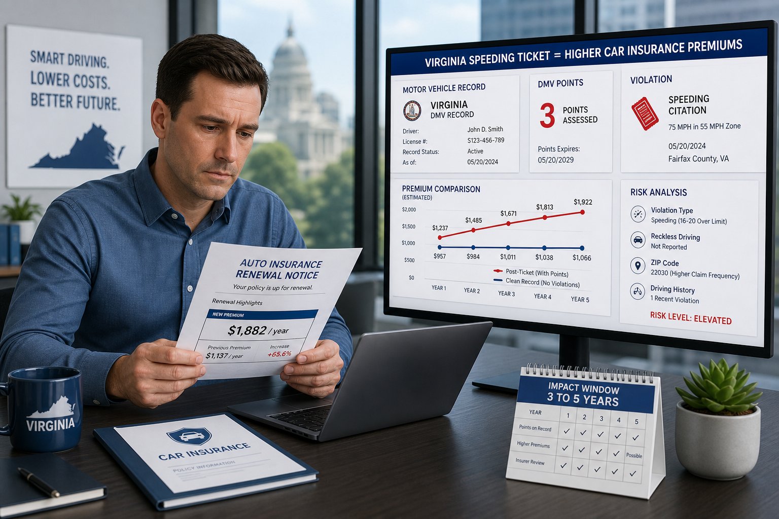 How Does a Virginia Speeding Ticket Affect Your Car Insurance? 1 How Does a Virginia Speeding Ticket Affect Your Car Insurance?