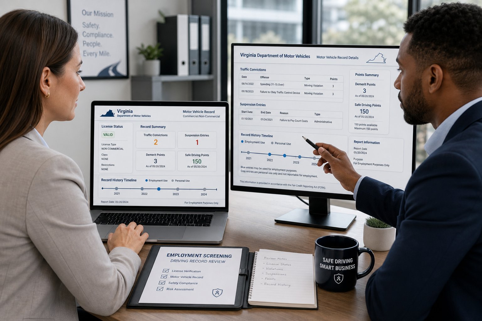 Will a Virginia Traffic Violation Show Up on a Background Check? 1 Will a Virginia Traffic Violation Show Up on a Background Check? visual summary.