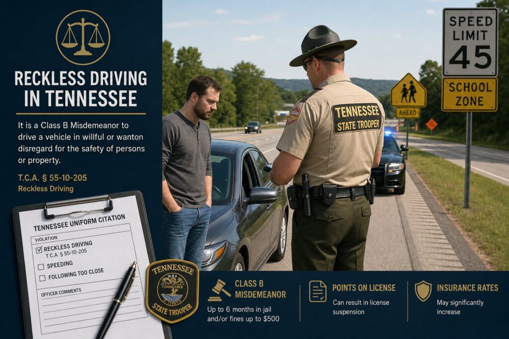 Blog Articles 8 What Is Reckless Driving in Tennessee? TCA § 55-10-205 Explained
